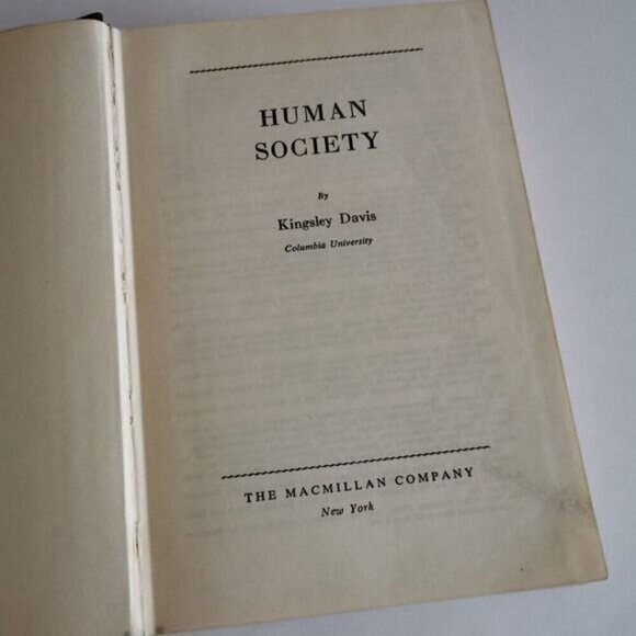 1959 Human Society Textbook by Kingsley Davis HANDWRITING, Anthropology Book Hum - Picture 5 of 9